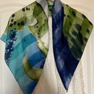 Vibrant Blue and Green Scarf
